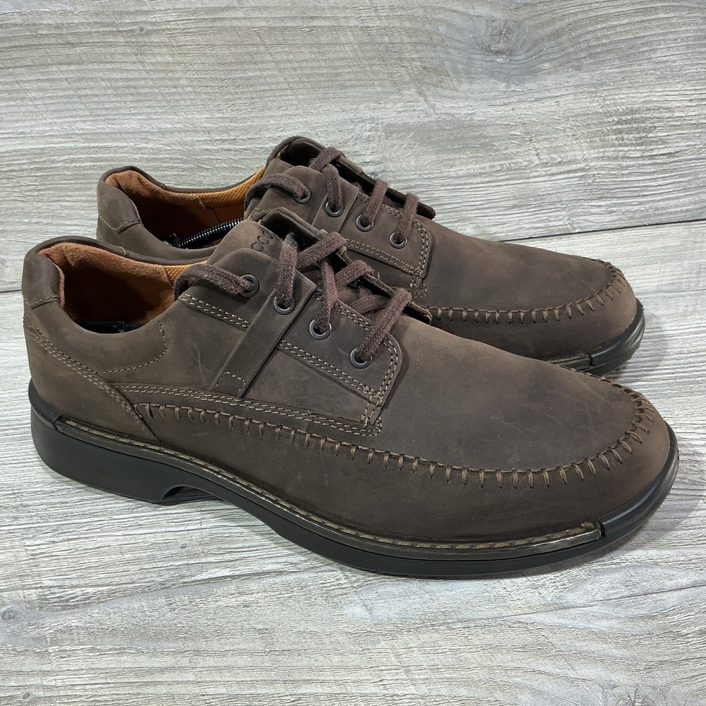 Ecco Fusion II Moc Cocoa Brown Leather Casual Lace Up Mens Shoes Size 13 EU 47
